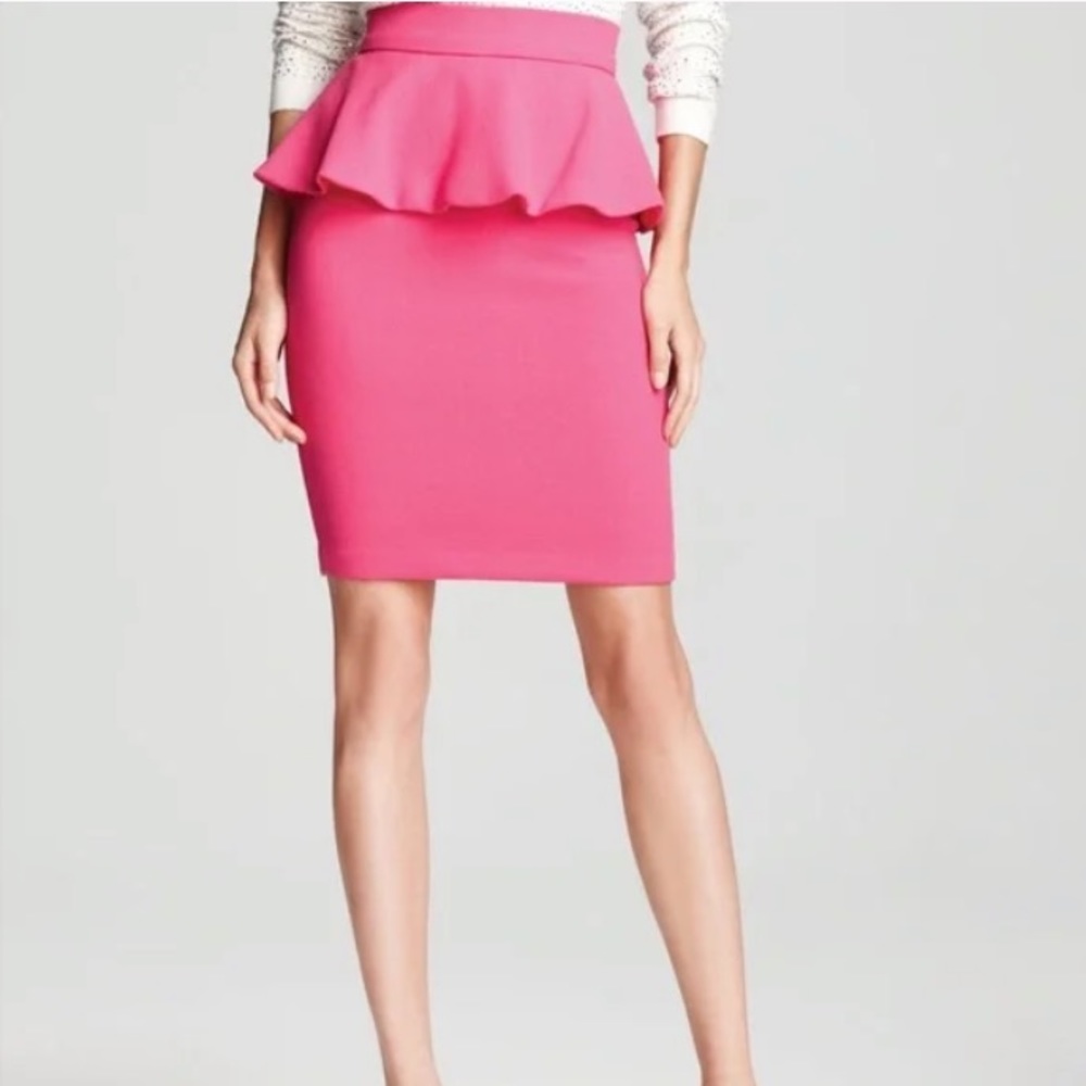 Hot Pink Alice and Olivia Peplum Skirt